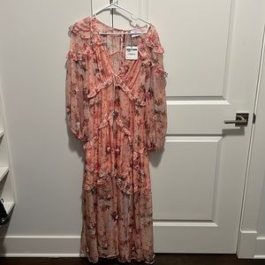 Floral pink maxi dress